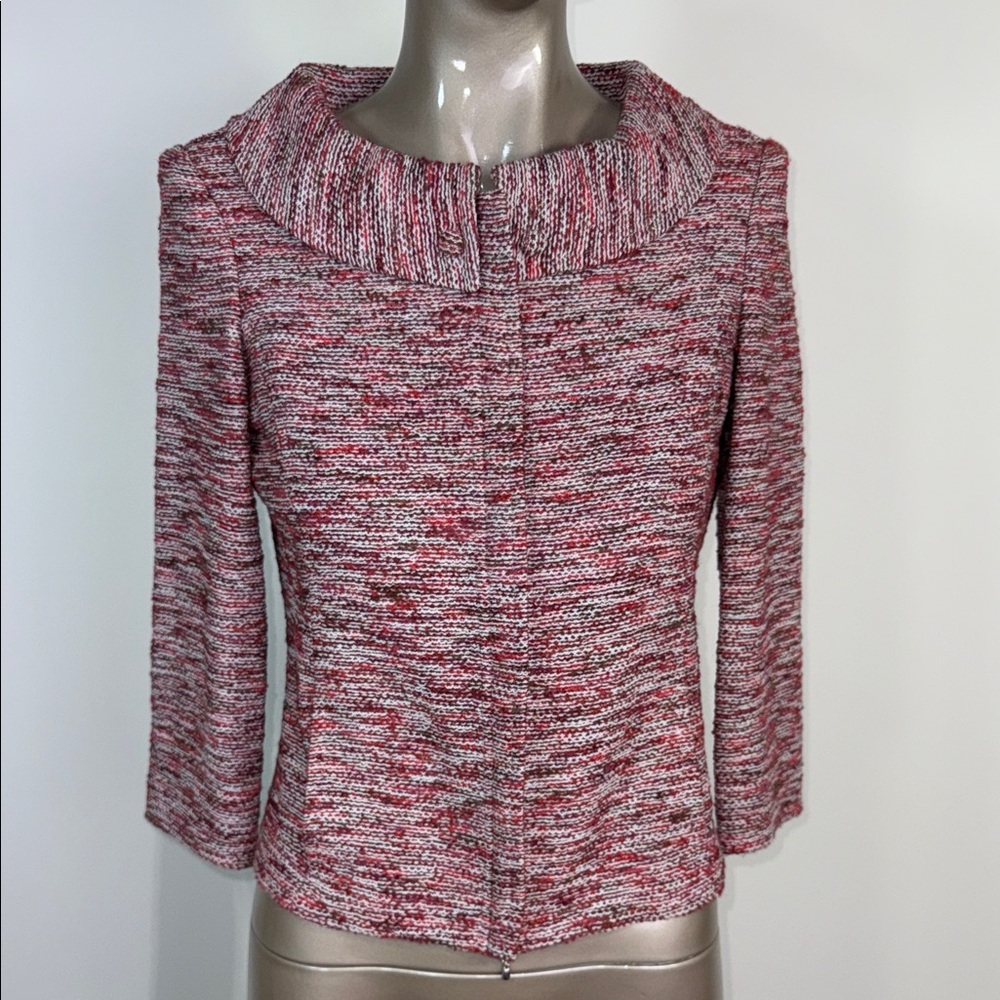 St. John Knit Elegant Women's Red Tweed Blazer